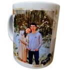 custom printed cup with a photo of a couple